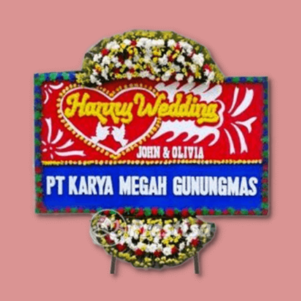 Bunga Papan Happy Wedding