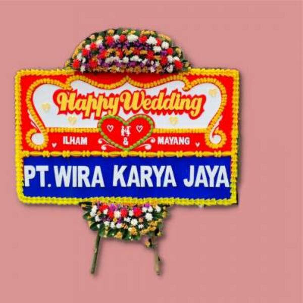 Bunga Papan Happy Wedding